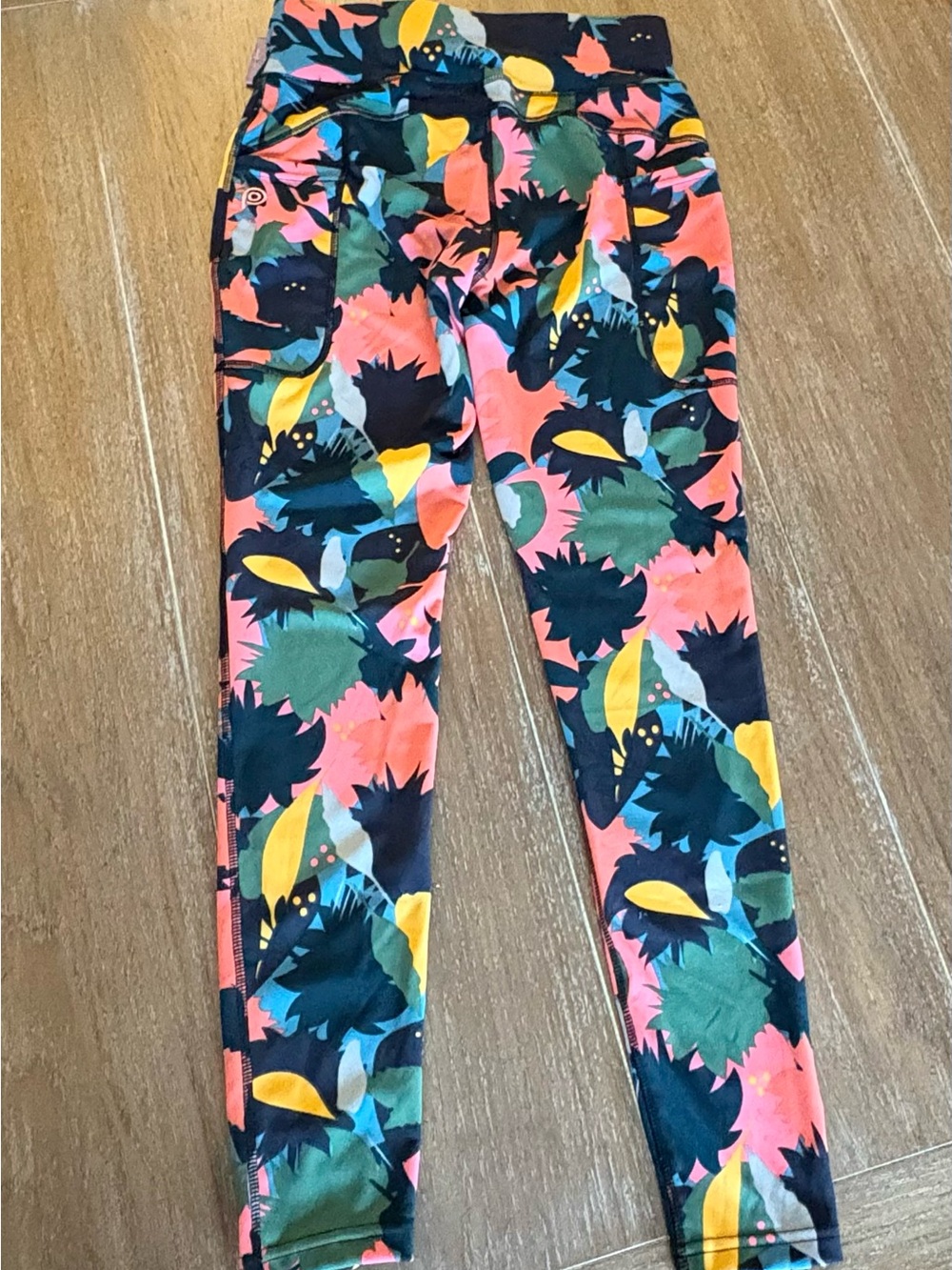 POP Fit Floral Print Leggings in Coral, Yellow & Green